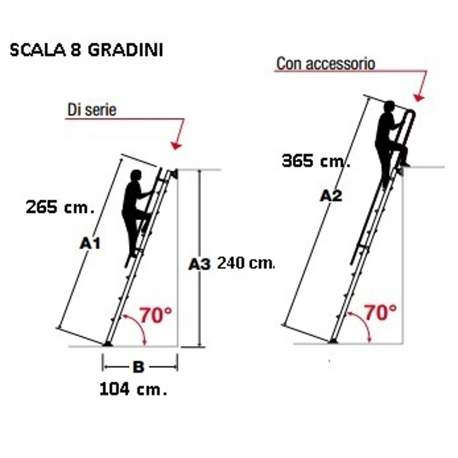 Vendita online Scala da appoggio 8 gradini S15/12